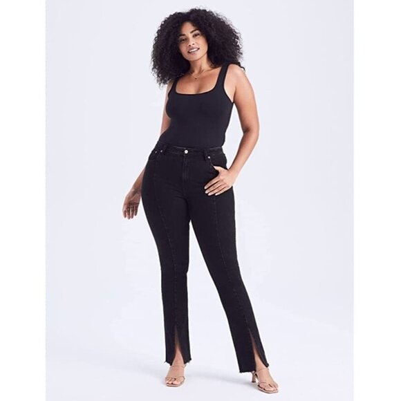 Abercrombie & Fitch Denim - Abercrombie & Fitch Skinny High Rise Jean Womend 20 Short 35S Black Split Hem